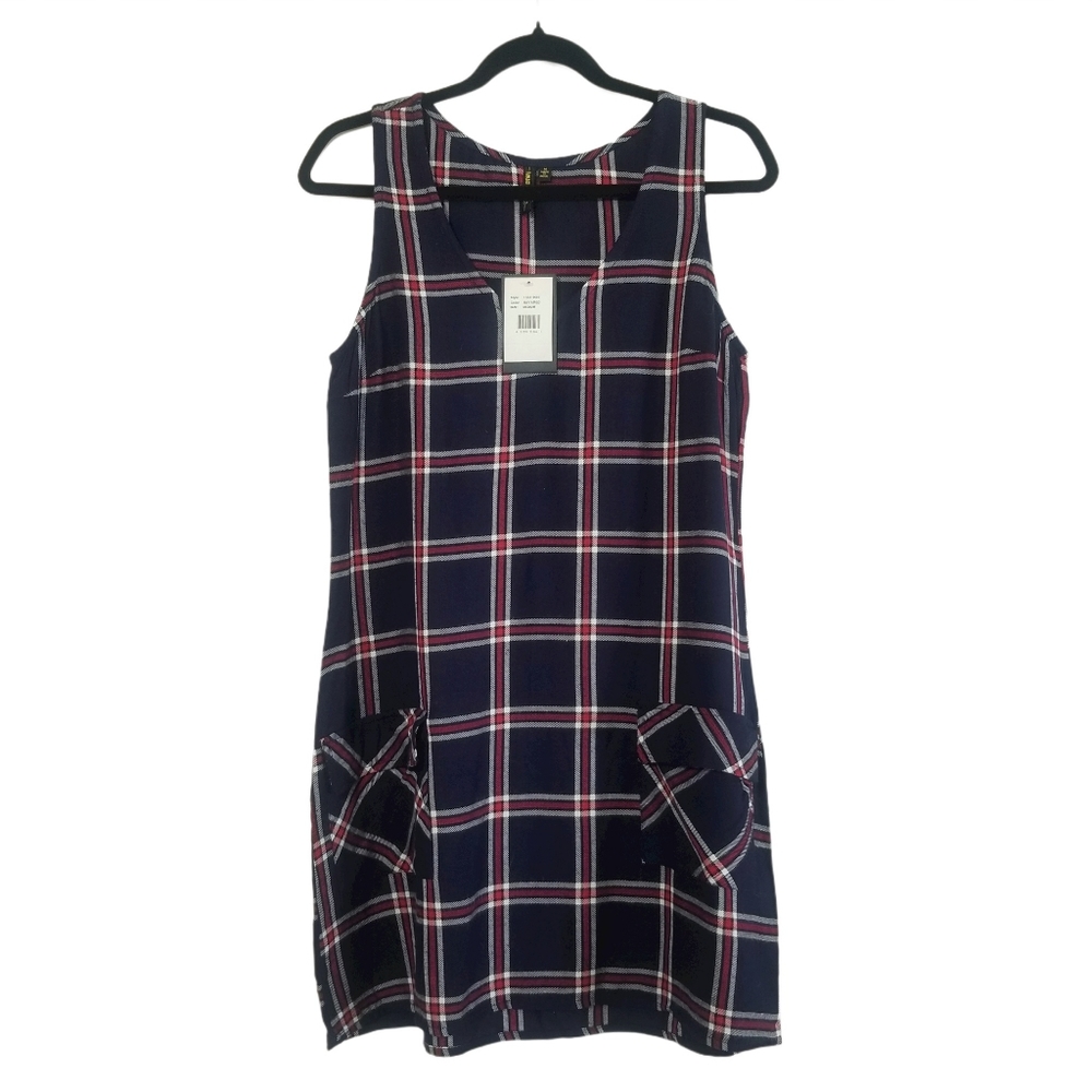 NWT Navy & Red Plaid Dress